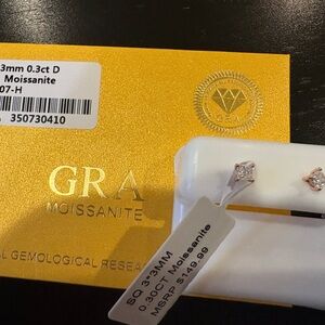 Moissanite Stud Earrings - Silver